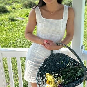 Lulus XS gingham dress yellow